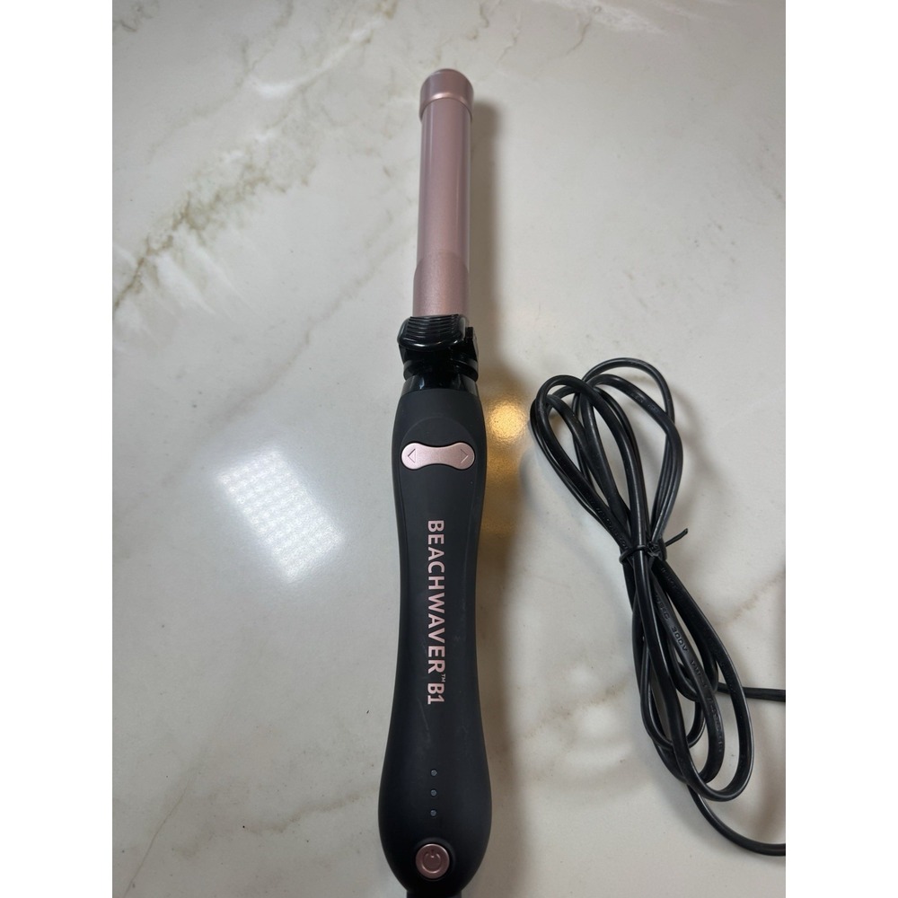 Beachwaver B1 Rotating Curling Iron 1" Ceramic Barrel Midnight Rose Black